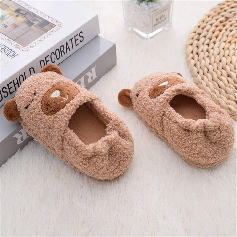 LZSYC Boys Slippers For Warm Bear Plush Slippers,9-10 Toddler - Image 4